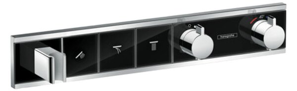 Hansgrohe RainSelect, termostatická sprchová baterie pod omítku, na 3 výstupy, černá/chromová, 15356600