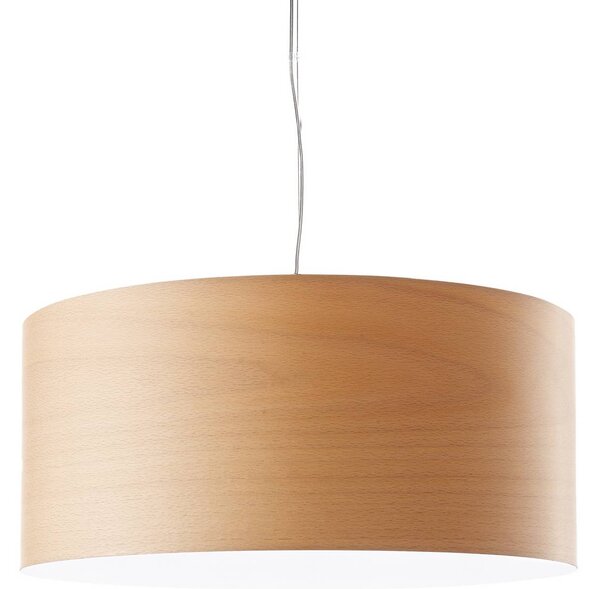 LZF LAMPS Závěsné světlo LED Gea, barva buk, Ø 42 cm, dřevo, stmívatelný, Světlé dřevo, Obývací pokoj / jídelna, Dřevo, Design