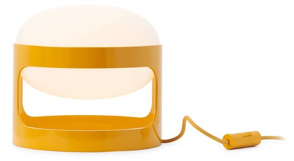 Kartell Stolní lampa KD28, hořčičně žlutá, Ø 25 cm, E14-LED, Žlutá / oranžová, Obývací pokoj / jídelna, Plast, Design