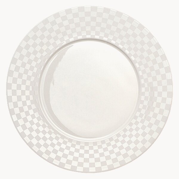 Sada snídaňových talířů z kostního porcelánu Cross White, 6 dílů