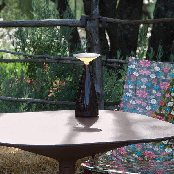Kartell LED stolní lampa Camomille, tmavě červená, stmívatelné, stmívatelný, Červená, Obývací pokoj / jídelna, Plast, Design