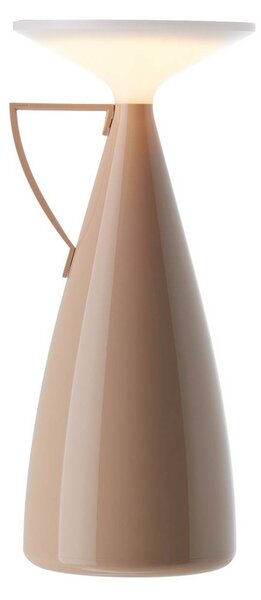 Kartell LED stolní lampa na baterie Camomille, béžová, výška 24 cm, stmívatelný, Krémová / jantar, Obývací pokoj / jídelna, Plast, Design