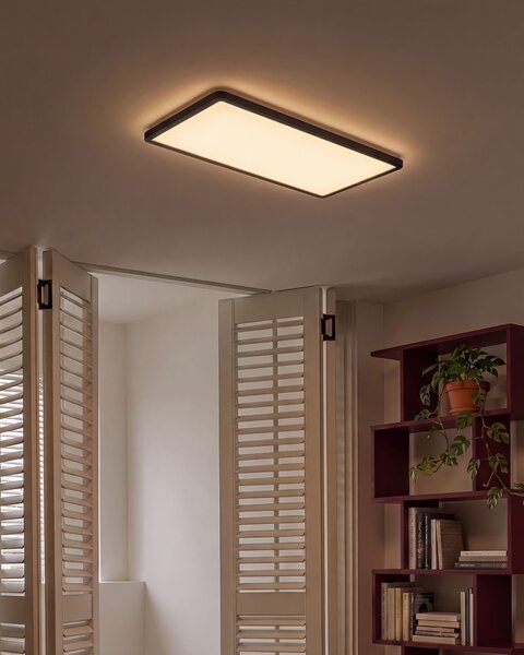 LED stropní světlo ARDENZA s dálkovým ovládáním se stmívačem Černá