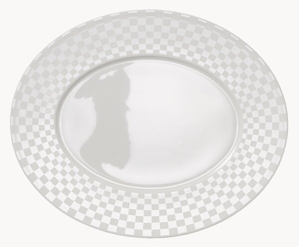 Sada oválných servírovacích talířů z kostního porcelánu Cross White, 6 dílů