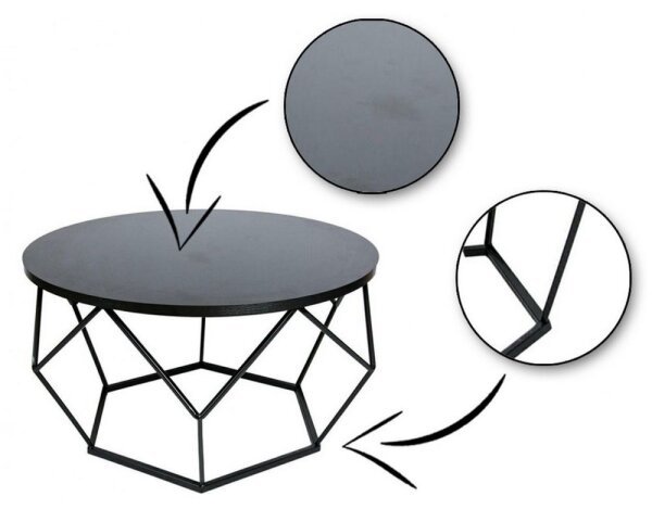 Konferenční stolek DIAMOND 70 cm černá