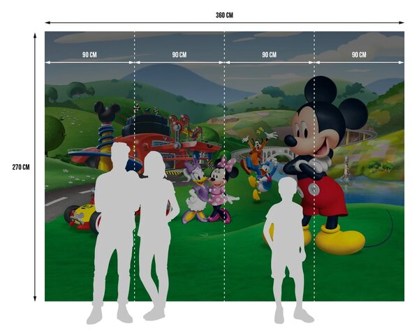 Dětská vliesová fototapeta na zed' Mickey Mouse Doma, Disney | 360 x 270 cm | DFTDNXXL 5071