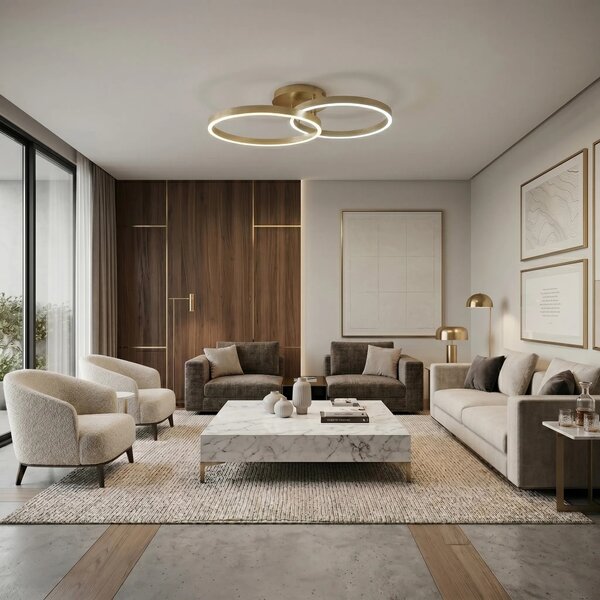 Toolight Stropní LED osvětlení Modern SWE062-C kartáčovaná zlatá