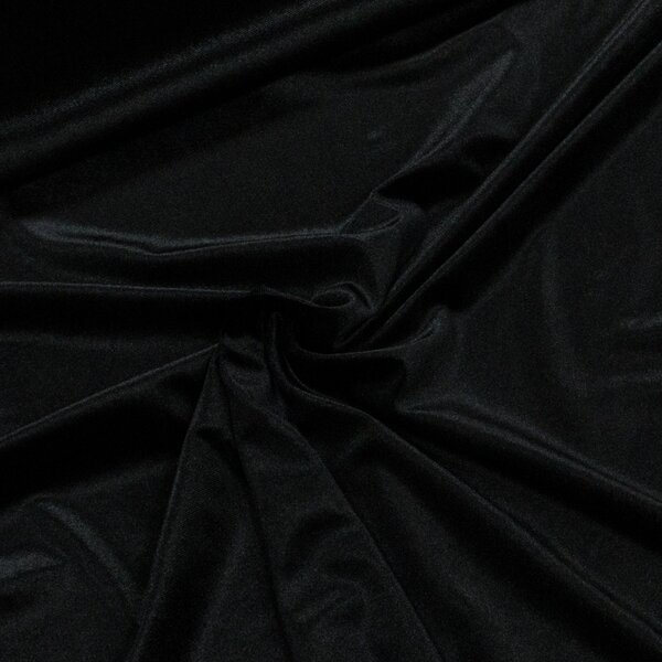 Polyesterový úplet / samet VELVET 8 UNI jednobarevný černý, š.140cm (látka v metráži)