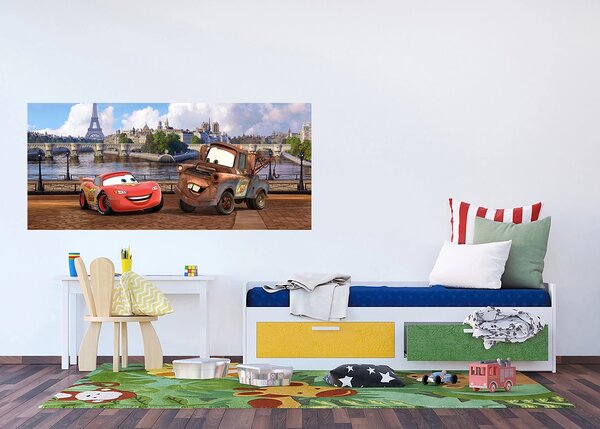 Dětská vliesová fototapeta na zed' Auta v Paříži, Disney | 202 x 90 cm | DFTDNH 5303