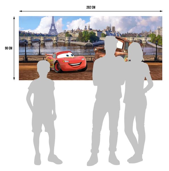 Dětská vliesová fototapeta na zed' Auta v Paříži, Disney | 202 x 90 cm | DFTDNH 5303