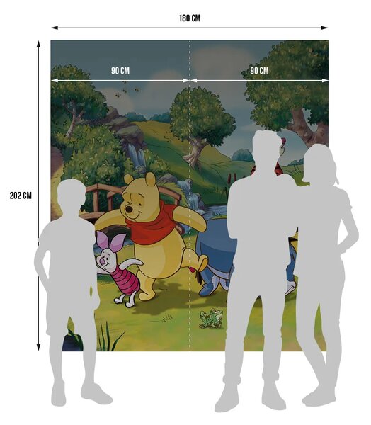 Dětská vliesová fototapeta na zed' Medvídek Pú, Disney | 180 x 202 cm | DFTDNXL 5135