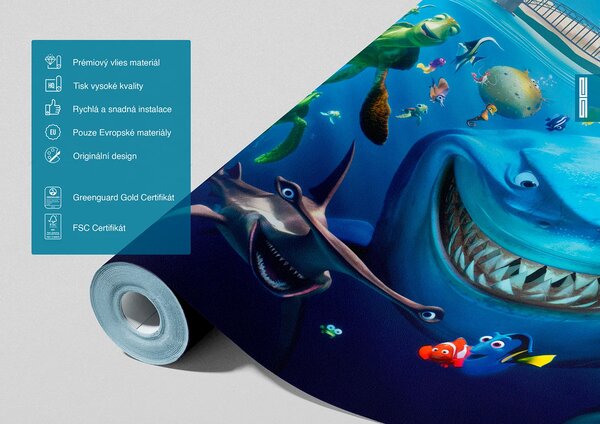 Dětská vliesová fototapeta na zed' Hledá se Nemo Žraločí past, Disney | 202 x 90 cm | DFTDNH 5313