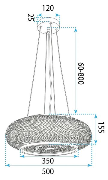 Toolight Závěsné osvětlení v přírobním BOHO stylu APP1909-3CP