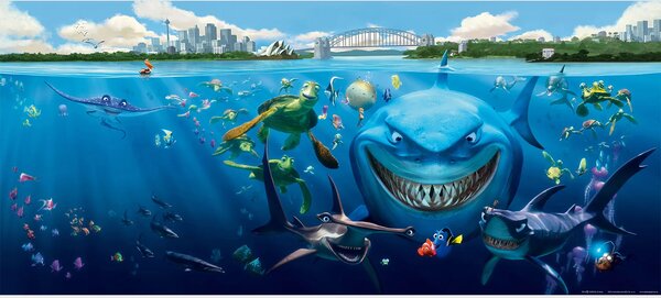 Dětská vliesová fototapeta na zed' Hledá se Nemo Žraločí past, Disney | 202 x 90 cm | DFTDNH 5313