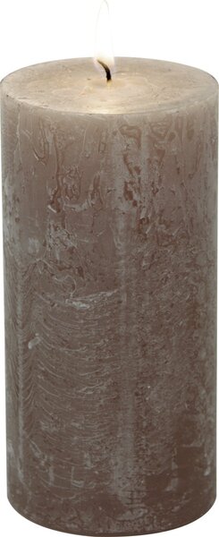 IHR Šedo-hnědá cylindrická svíčka 14 cm