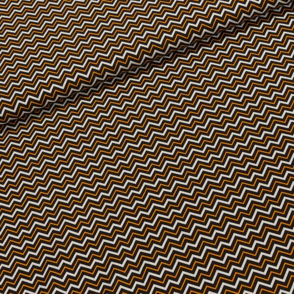 Bavlněné plátno GLORIA 1480983, zig-zag, oranžovo-hnědá, š.150cm (látka v metráži)
