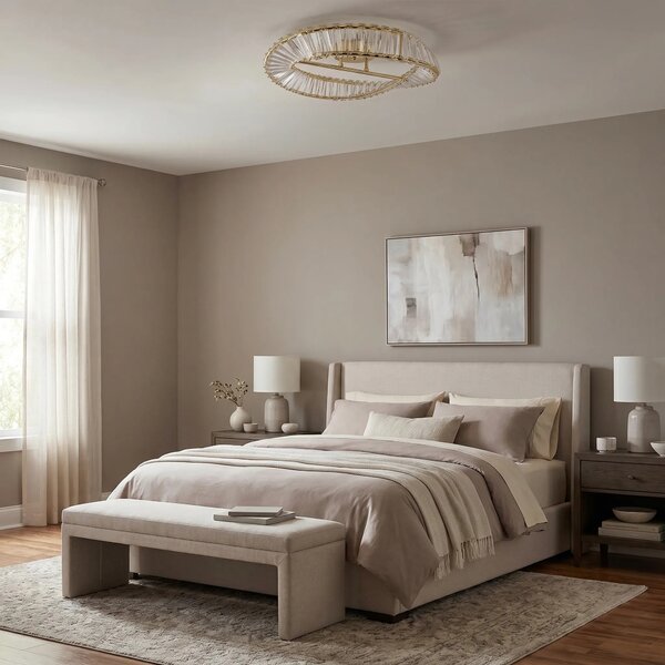 Toolight Stropní LED osvětlení Modern Crystal SWE095-C 50cm zlaté