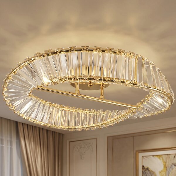 Toolight Stropní LED osvětlení Modern Crystal SWE095-C 50cm zlaté