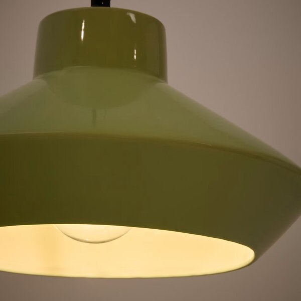 Zelené keramické závěsné světlo Kave Home Portol 31 cm