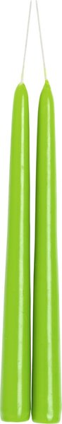 IHR Trávově zelená vysoká zúžená svíčka 24 cm pár