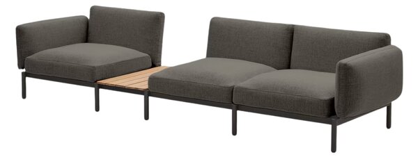 Kave Home Zahradní pohovka Sorells 341 cm se stolkem se šedou podnoží