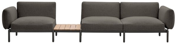 Kave Home Zahradní pohovka Sorells 341 cm se stolkem se šedou podnoží