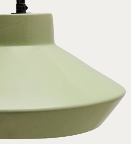 Zelené keramické závěsné světlo Kave Home Portol 31 cm