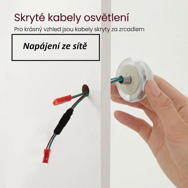 Toaletní kosmetický stolek s LED osvětlením, bílý RDT114WB01