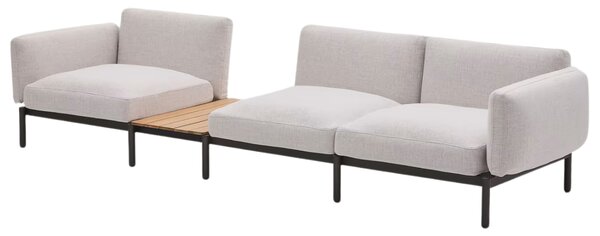 Kave Home Zahradní pohovka Sorells 341 cm se stolkem se šedou podnoží