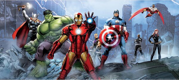 Dětská vliesová fototapeta na zed' Marvel Avengers, Disney | 202 x 90 cm | DFTDNH 5328