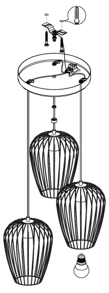 Eglo 49479 - Lustr NEWTOWN 3xE27/60W/230V