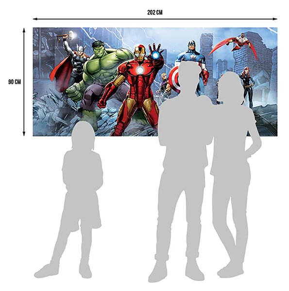 Dětská vliesová fototapeta na zed' Marvel Avengers, Disney | 202 x 90 cm | DFTDNH 5328