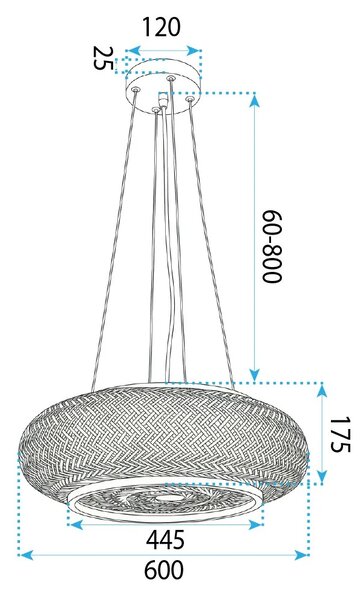 Toolight Závěsné osvětlení v přírobním BOHO stylu APP1910-3CP
