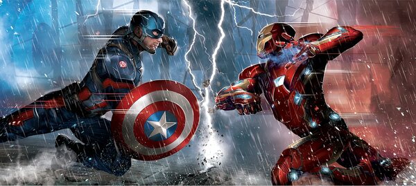 Dětská vliesová fototapeta na zed' Avengers Občanská válka, Disney | 202 x 90 cm | DFTDNH 5359