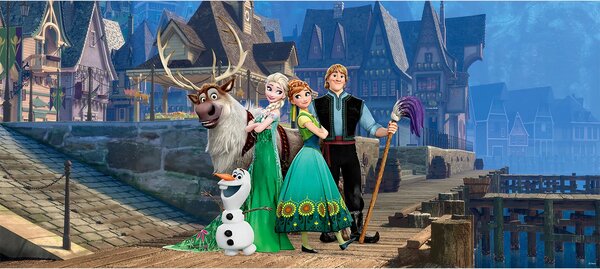 Dětská vliesová fototapeta na zed' Ledové království ve městě, Disney | 202 x 90 cm | DFTDNH 5365