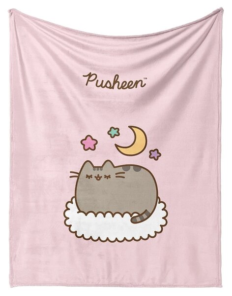 Carbotex dětská deka z mikrovlákna (coral fleece) KOČIČKA PUSHEEN DAYDREAM, růžová, 130x160cm