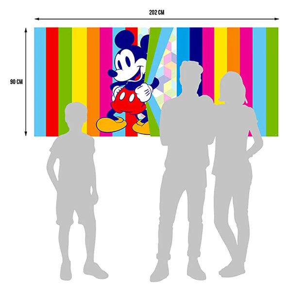 Dětská vliesová fototapeta na zed' Barevný Mickey Mouse, Disney | 202 x 90 cm | DFTDNH 5380