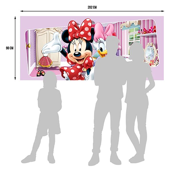 Dětská vliesová fototapeta na zed' Minnie a Daisy v pokojíčku, Disney | 202 x 90 cm | DFTDNH 5383