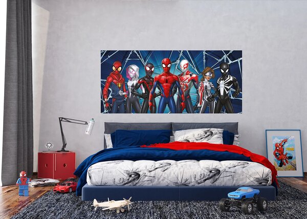 Dětská vliesová fototapeta na zed' Marvel Spider-Man – Celý tým, Disney | 202 x 90 cm | DFTDNH 5500