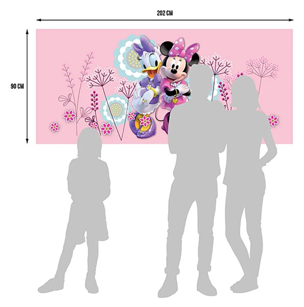 Dětská vliesová fototapeta na zed' Minnie a Daisy Květiny, Disney | 202 x 90 cm | DFTDNH 5390