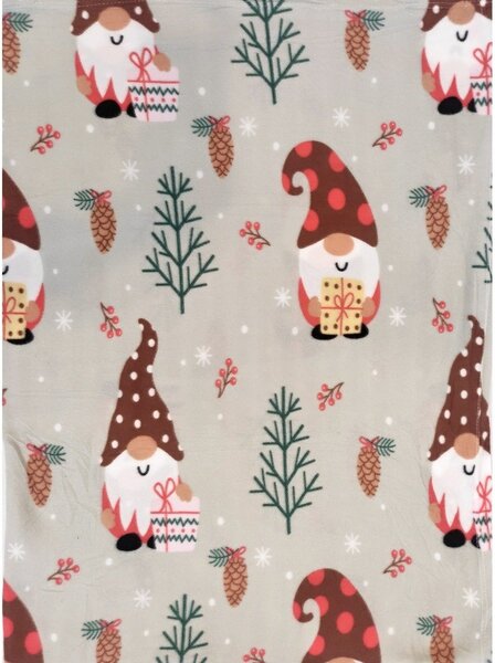 MyHouse deka fleece MyHouse GNOME skřítci na šedé, 150x200cm