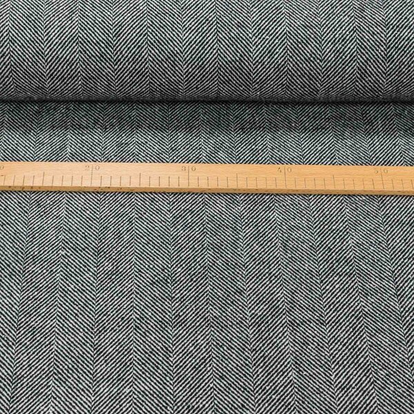 Kabátovina 2868/01, rybí kost, černo-krémová, š.155cm (látka v metráži)