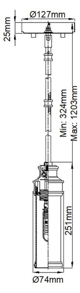 Feiss FE-PAYNE-MPBATH - LED Koupelnový lustr na tyči PAYNE 1xG9/3W/230V IP44