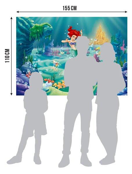 Dětská vliesová fototapeta na zed' Ariel pod Vodou, Disney | 155 x 110 cm | DFTDNM 5207
