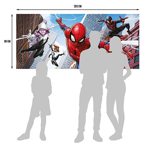 Dětská vliesová fototapeta na zed' Marvel Tým Spider-Mana, Disney | 202 x 90 cm | DFTDNH 5501