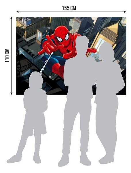 Dětská vliesová fototapeta na zed' Marvel Spider-Man ve Městě, Disney | 155 x 110 cm | DFTDNM 5220