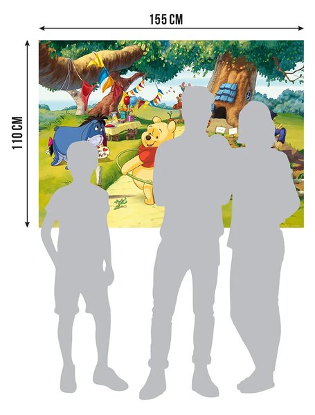 Dětská vliesová fototapeta na zed' Medvídek Pú a Přátelé, Disney | 155 x 110 cm | DFTDNM 5216