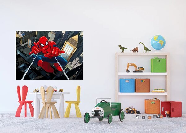 Dětská vliesová fototapeta na zed' Marvel Spider-Man ve Městě, Disney | 155 x 110 cm | DFTDNM 5220