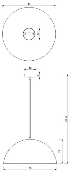 Lustr na lanku BETA 1xE27/60W/230V pr. 45 cm černá