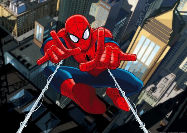 Dětská vliesová fototapeta na zed' Marvel Spider-Man ve Městě, Disney | 155 x 110 cm | DFTDNM 5220